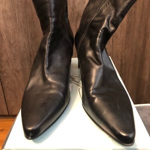 Stuart Weitzman Black Leather Ankle Boots